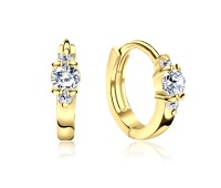 Gold Plated Silver Huggies Earring STHG-03-GP